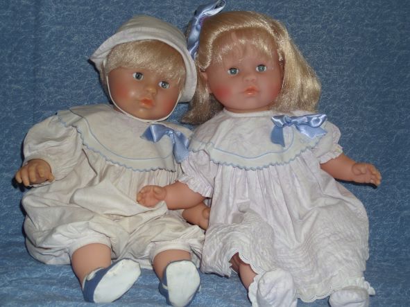Bébés Corolle Petit frère et Petite soeur de 1991 52 cm